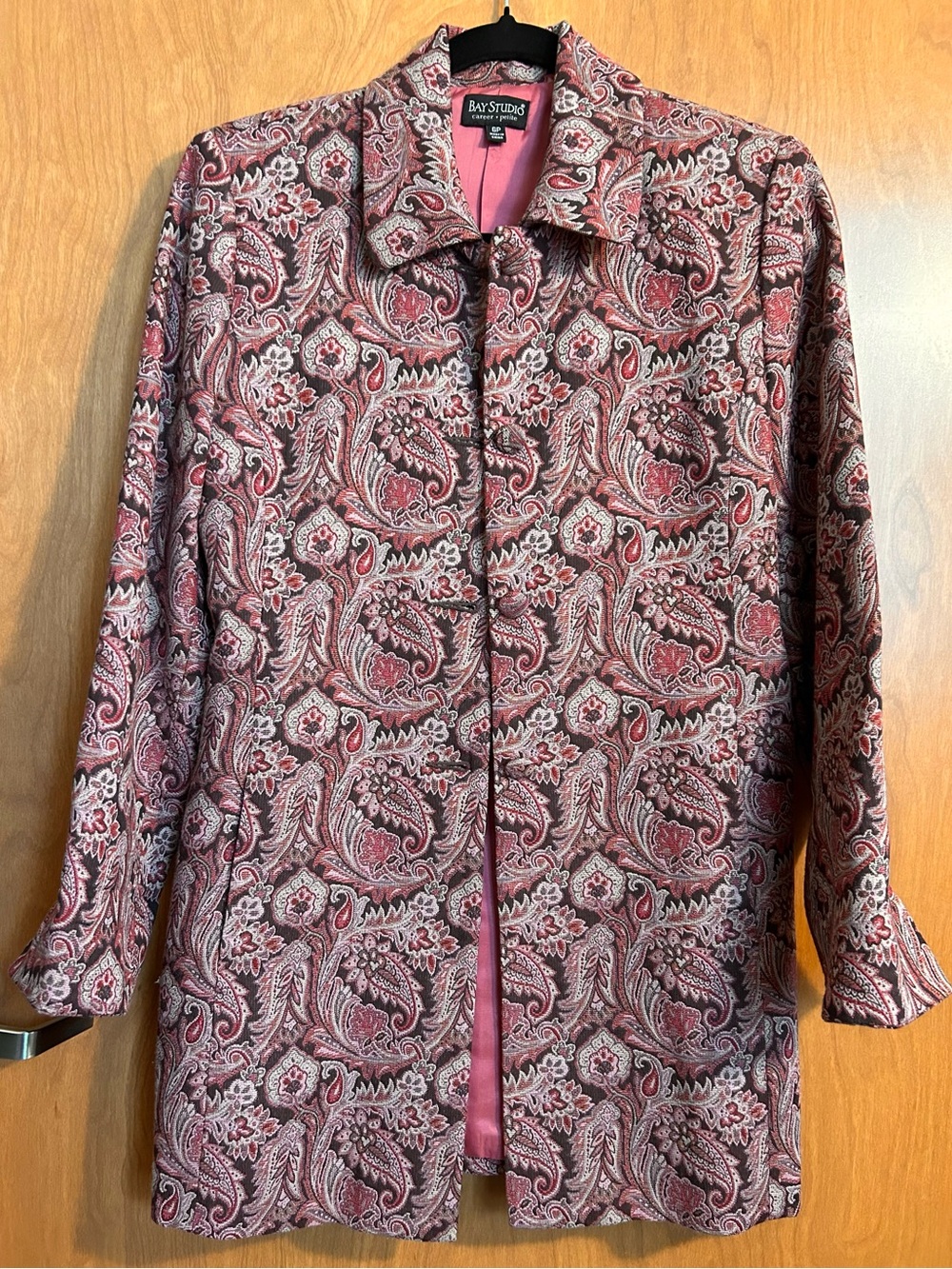 Vintage Bay Path Pink Paisley Woven Jacket - Size 6P